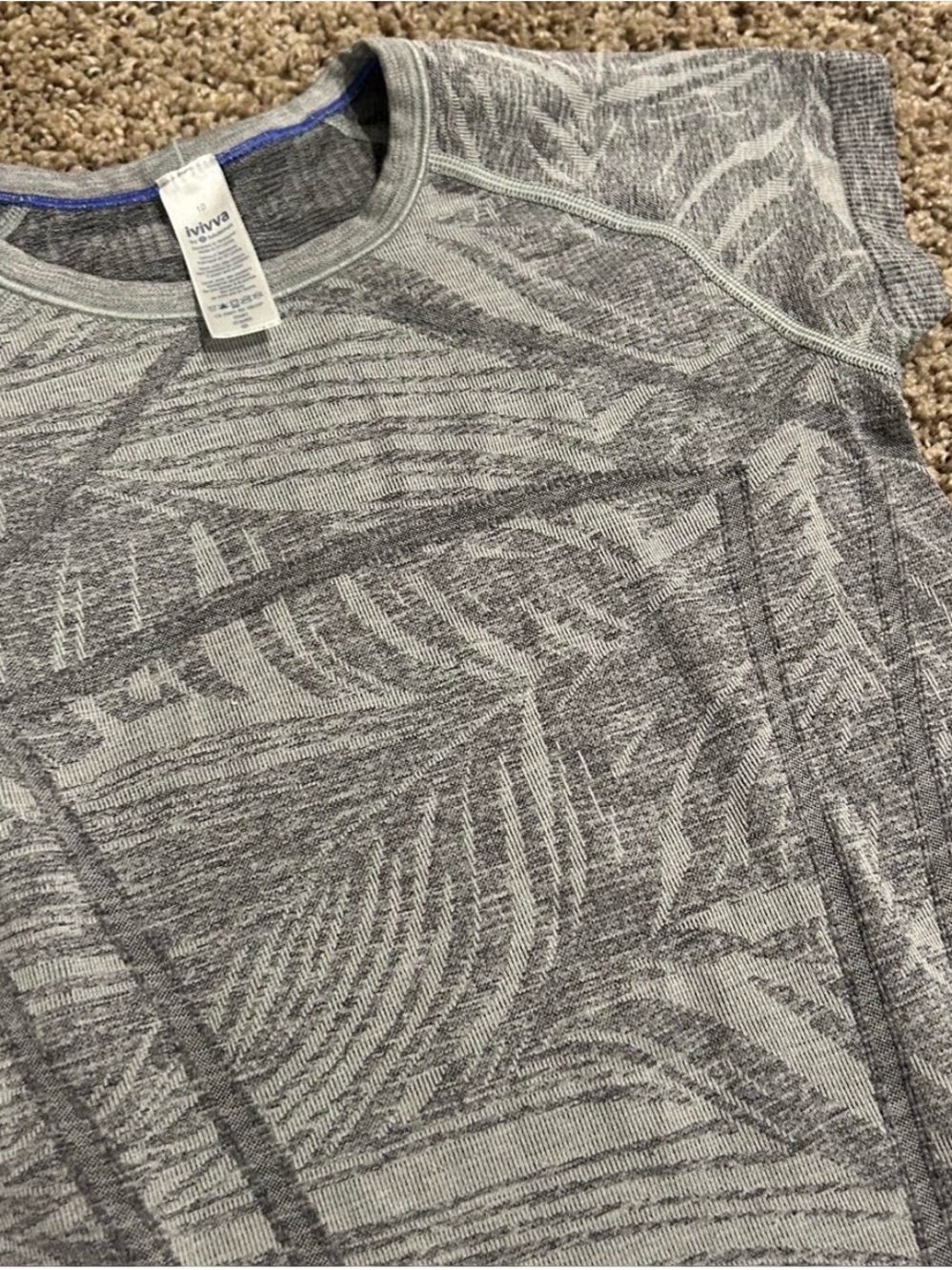 Ivivva Gray Heather Striped Knit Top
